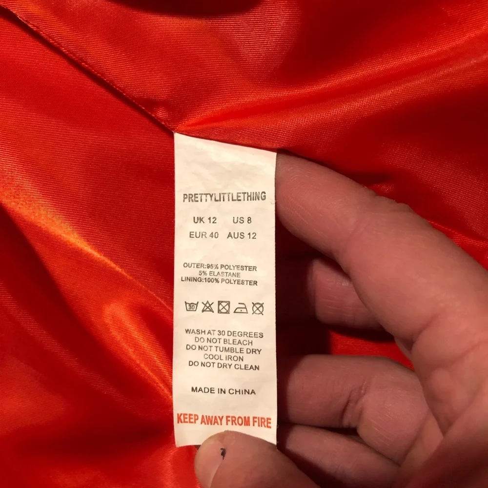 PRETTYLITTLETHING red longline oversized blazer - Picture 11 of 13